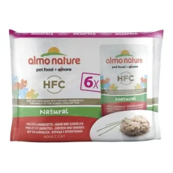 Almo Nature HFC NATURAL Multipack - Huhn und Garnelen (8 x 6 =) | 48 x 55 g
