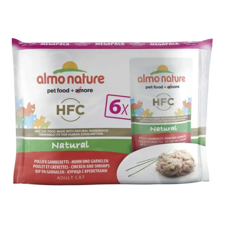 Almo Nature HFC NATURAL Multipack - Huhn und Garnelen 6 x 55 g