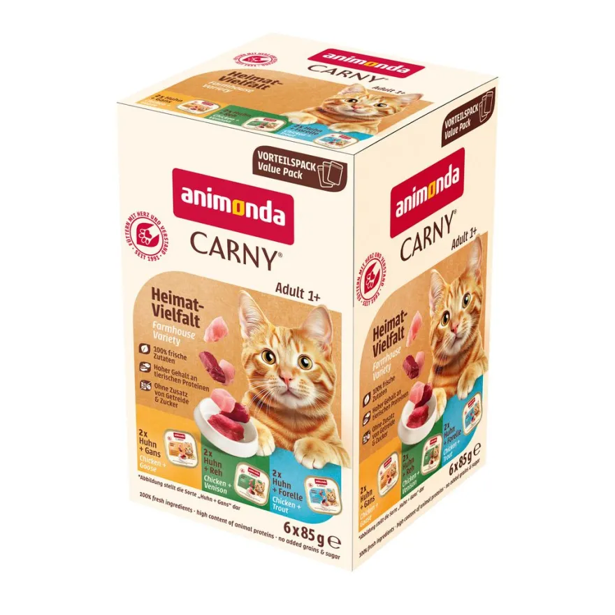 animonda Carny - Schale - Adult - Pure & Mild - Heimatvielfalt | 6 x 85 g