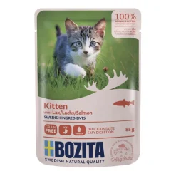 Bozita Cat Pouch Häppchen in Soße Kitten mit Lachs | 12 x 85 g