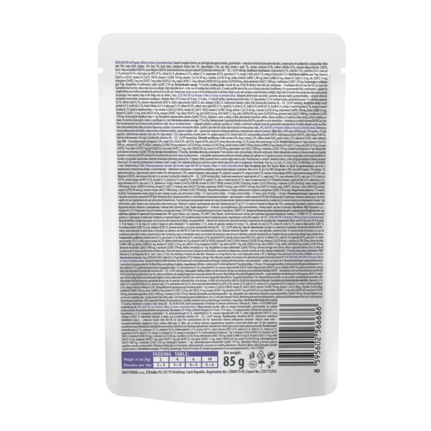 Brit Cat Grainfree Veterinary Diets Pouch Filets in Sauce Gastrointestinal | 12 x 85 g