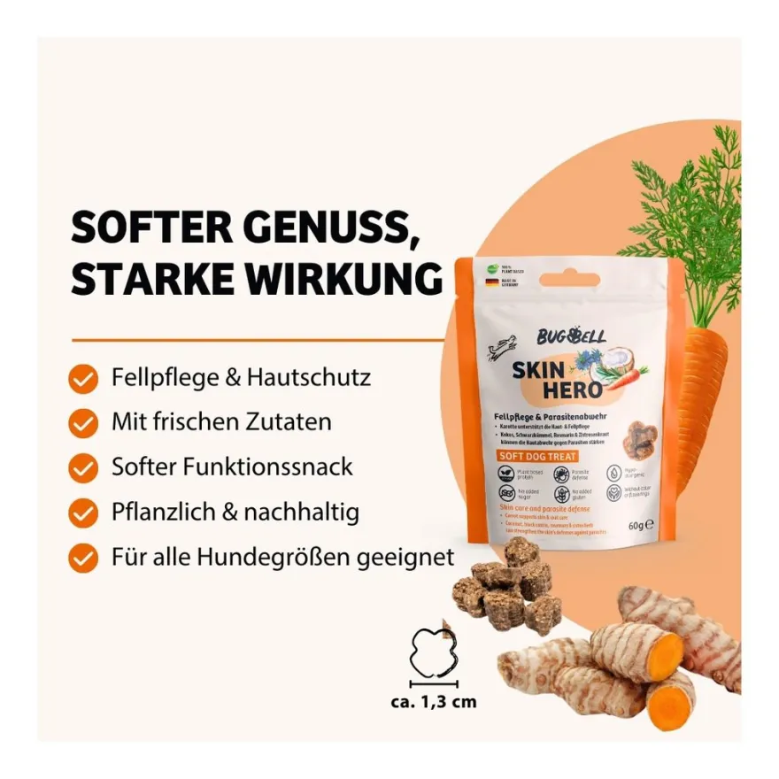 BugBell Softer Funktionssnack SkinHero | 12 x 60 g