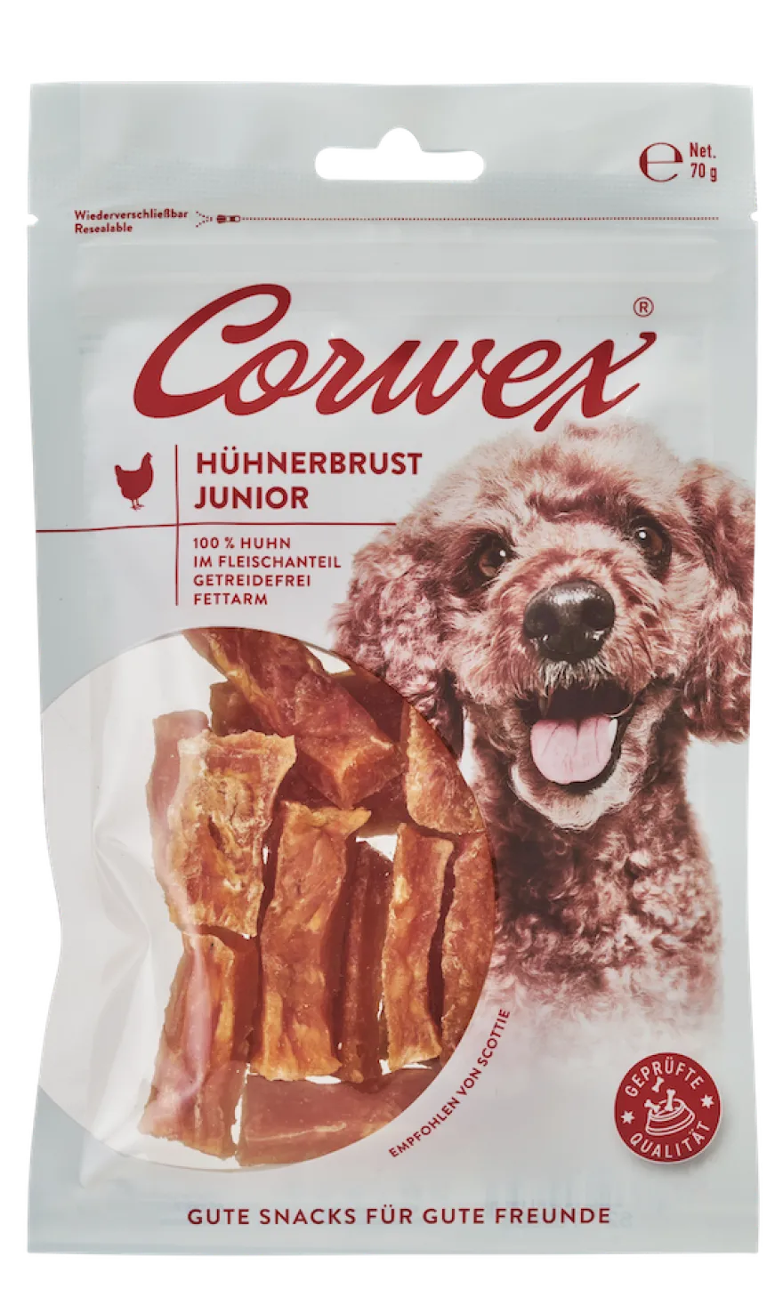 Corwex JUNIOR Hühnerbrust in kleinen Stückchen | 70 g