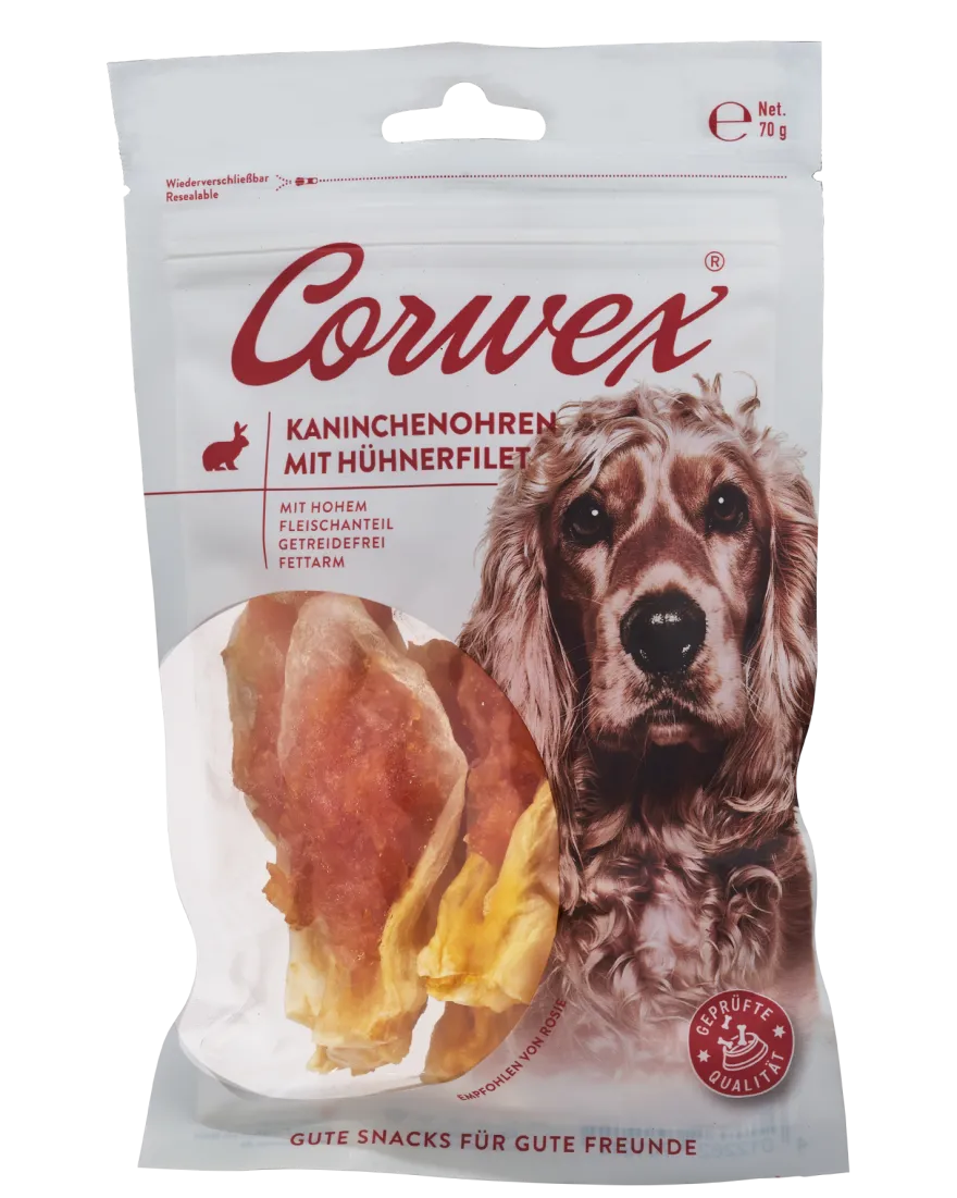 Corwex Kaninchenohren mit Hühnerfilet | 70 g