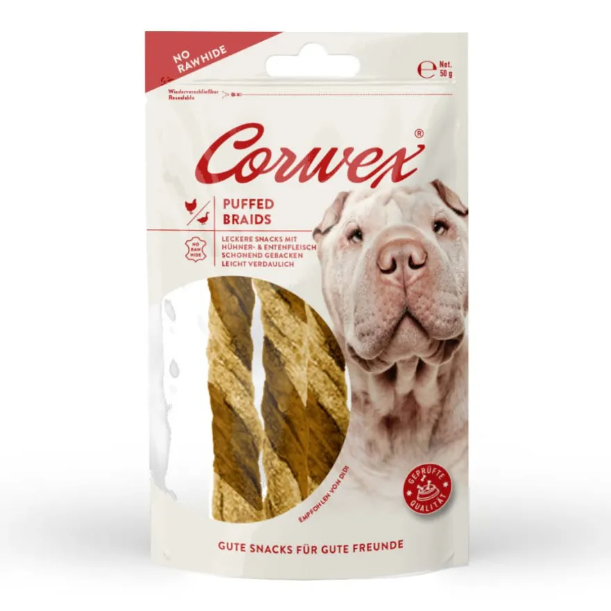 Corwex Puffed Braids - Huhn & Ente | 50 g