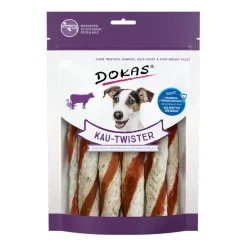 Dokas Kau-Twister Rinderhaut, Entenherz und Entenbrustfilet | 200 g