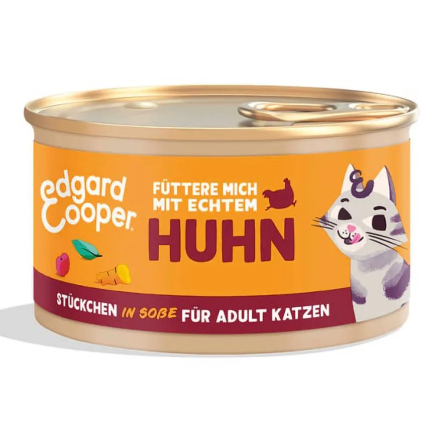 Edgard & Cooper Cat Multipack - Stückchen in Sauce - Huhn, Lachs, Lamm, Truthahn (6 x 8 = ) | 48 x 85 g