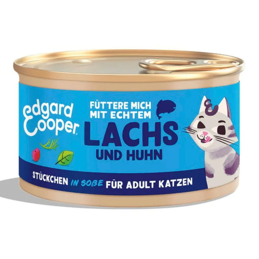 Edgard & Cooper Cat Multipack - Stückchen in Sauce - Huhn, Lachs, Lamm, Truthahn (6 x 8 = ) | 48 x 85 g