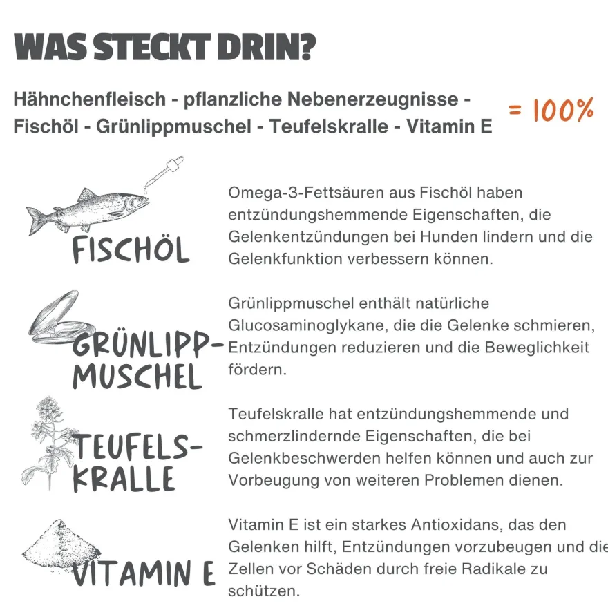 Escapure Leckerlis Gelenk Mobilität | 150 g
