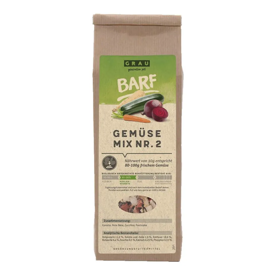 Grau Hund Gemüsemix Mischung Nr. 2 | 150 g