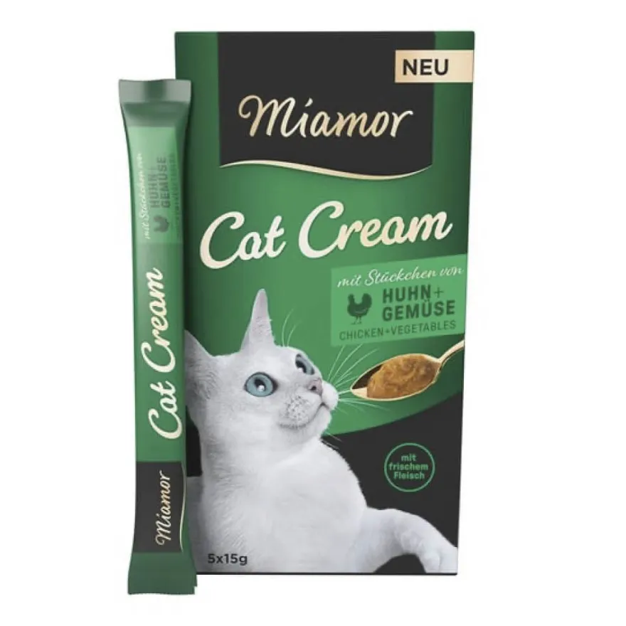 Miamor Cat Snack Cream mit Huhn + Gemüse | 5 x 15 g