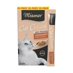 Miamor Cat Snack Leberwurst Cream XL | 12 x 16 g
