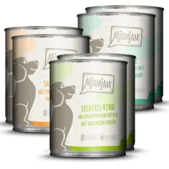 MjAMjAM Dog Mixpaket I - Huhn & Ente, Rind, Pute | 6 x 800 g