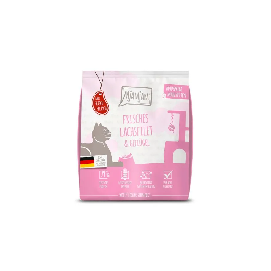 MjAMjAM - Knusprige Mahlzeiten - Frisches Lachsfilet & Geflügel | 300 g