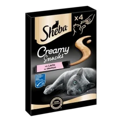 SHEBA® Beutel Multipack Creamy Snacks mit Lachs MSC | 4 x 12 g