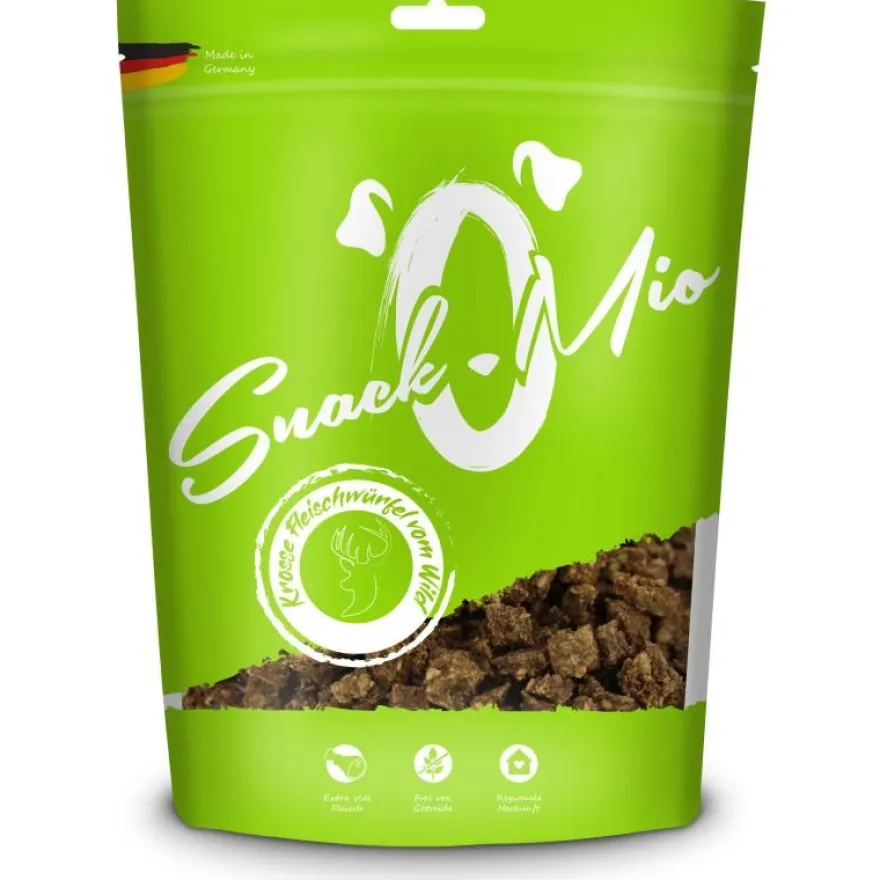 SnackOMio Hundesnack Krosse Fleischwürfel vom Wild | 125 g