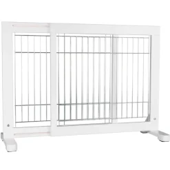 TRIXIE Absperrgitter, Holz, weiß | 65–108 x 61 cm