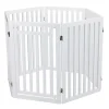 TRIXIE Absperrgitter mit Tür, MDF, 4-teilig,weiß | 60–160 x 81 cm