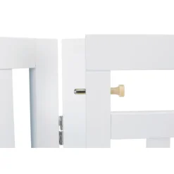 TRIXIE Absperrgitter mit Tür, MDF, 4-teilig,weiß | 60–160 x 81 cm