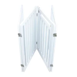 TRIXIE Absperrgitter mit Tür, MDF, 4-teilig,weiß | 60–160 x 81 cm