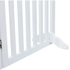 TRIXIE Absperrgitter mit Tür, MDF, 4-teilig,weiß | 60–160 x 81 cm