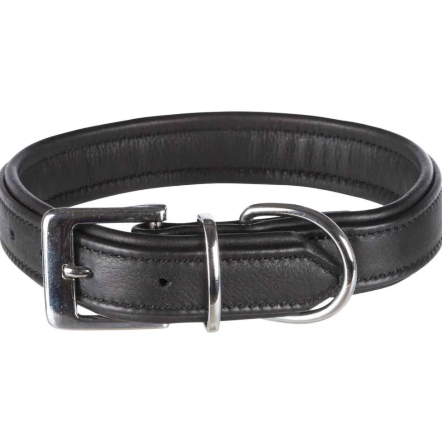 TRIXIE Active Comfort Halsband, Leder | M: 39–46 cm/30 mm