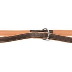 TRIXIE Active Comfort V-Leine, Leder, braun/hellbraun | S–M: 2.00 m/20 mm