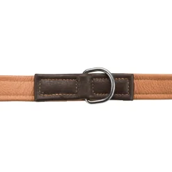 TRIXIE Active Comfort V-Leine, Leder, braun/hellbraun | S–M: 2.00 m/20 mm