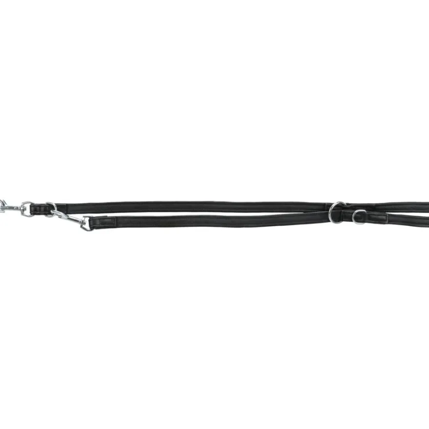 TRIXIE Active Comfort V-Leine, Leder, schwarz | S–M: 2.00 m/20 mm