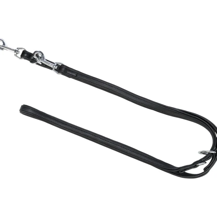TRIXIE Active Comfort V-Leine, Leder, schwarz | S–M: 2.00 m/20 mm