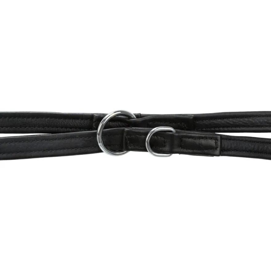 TRIXIE Active Comfort V-Leine, Leder, schwarz | S–M: 2.00 m/20 mm