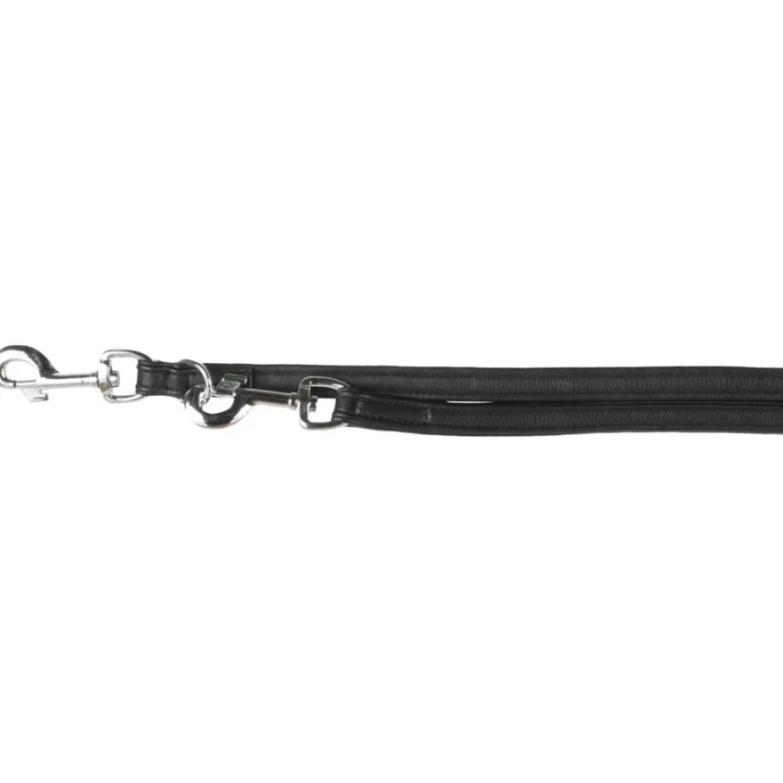 TRIXIE Active Comfort V-Leine, Leder, schwarz | S–M: 2.00 m/20 mm