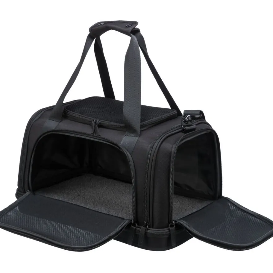 TRIXIE Airline Tasche Plane, schwarz | 28 x 25 x 44 cm