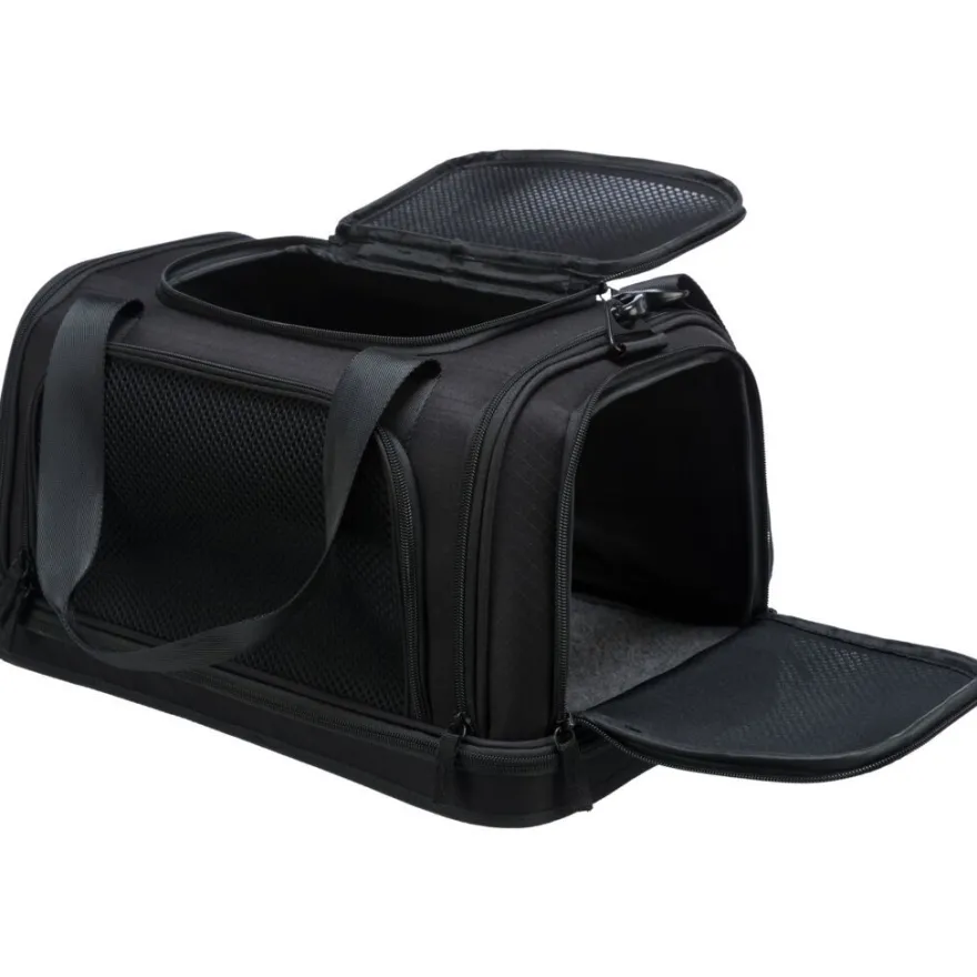 TRIXIE Airline Tasche Plane, schwarz | 28 x 25 x 44 cm