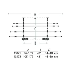 TRIXIE Auto-Gitter, mit Kopfstützenfixierung, silber/schwarz | Breite: 96–163 cm Höhe: 34–48 cm