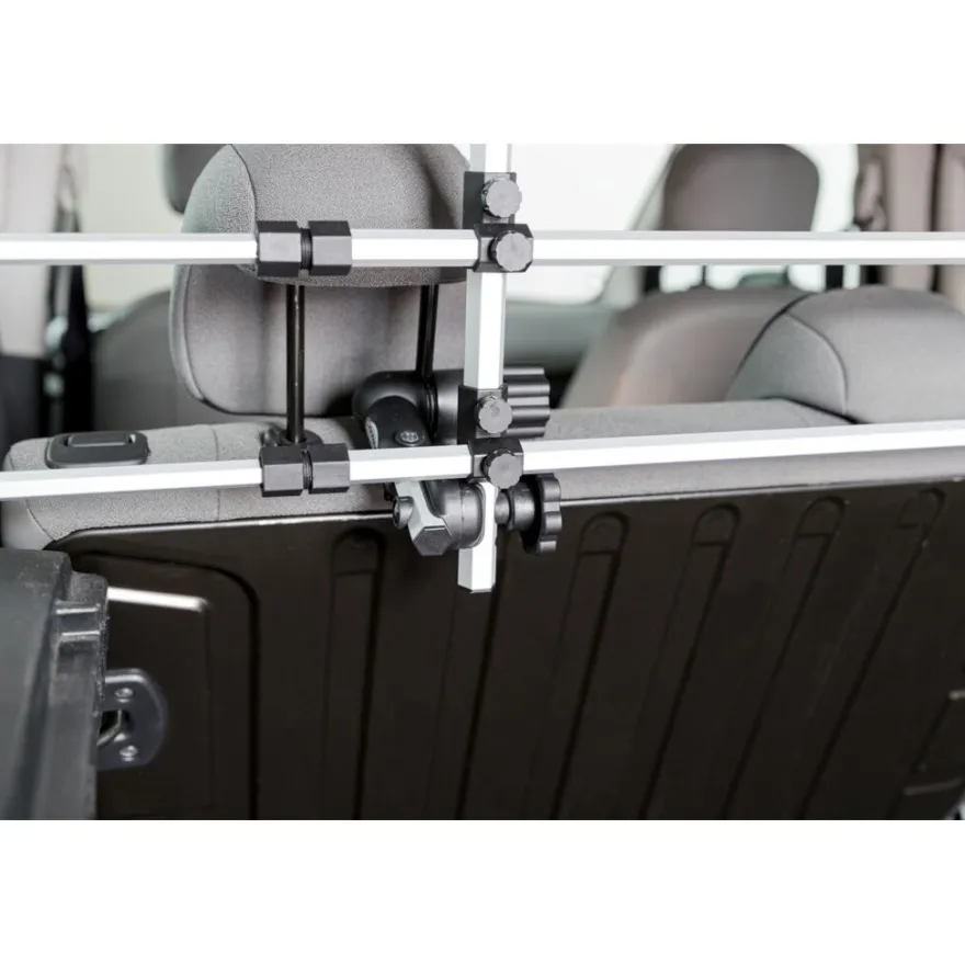 TRIXIE Auto-Gitter, mit Kopfstützenfixierung, silber/schwarz | Breite: 105–172 cm Höhe: 46–60 cm