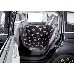 TRIXIE Auto-Schondecke, schmal, mit hohen Seitenteilen, schwarz/beige | 0.5 x 1.45 m