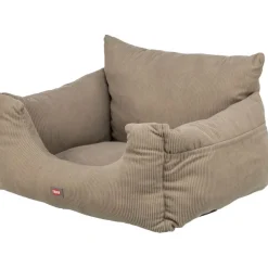 TRIXIE Autositz für kleine Hunde, Cord-Optik, taupe | 55 × 30 × 50 cm