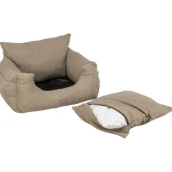 TRIXIE Autositz für kleine Hunde, Cord-Optik, taupe | 55 × 30 × 50 cm