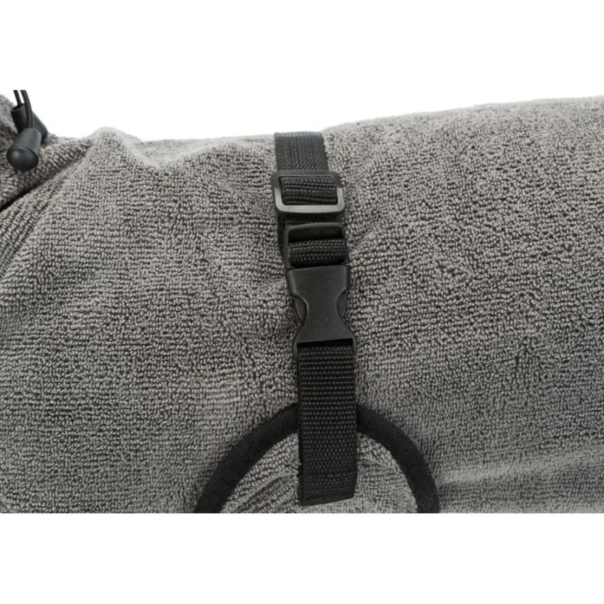 TRIXIE Bademantel für Hunde, Frottee, grau | L: 60 cm