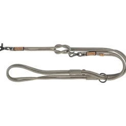 TRIXIE BE NORDIC V-Leine, Leder, grau | Leder. XS-L: 2 m/ø 8 mm