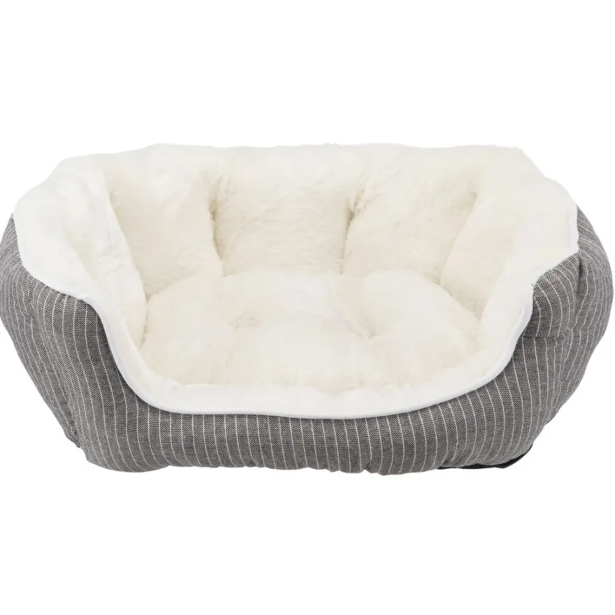TRIXIE Bett Davin, oval, grau/creme | 50 × 40 cm