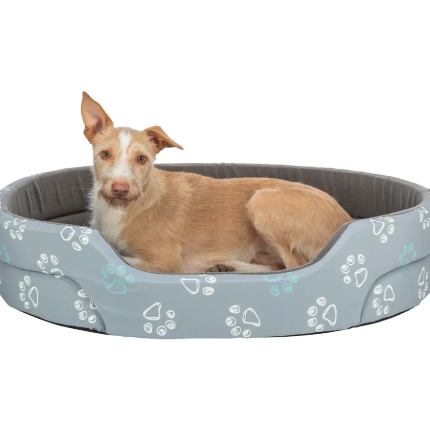 TRIXIE Bett Jimmy, oval, hellgrau/dunkelgrau | 45 × 35 cm