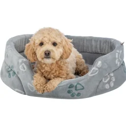 TRIXIE Bett Jimmy Soft, oval, hellgrau | 45 × 35 cm