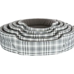 TRIXIE Bett Lucky, oval, grau/weiß | 65 x 55 cm