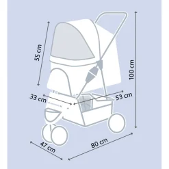 TRIXIE Buggy, schwarz | 47 x 100 x 80 cm