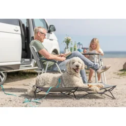 TRIXIE Camping-Bett für Hunde, beige/schwarz | 120 × 22 × 60 cm
