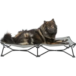 TRIXIE Camping-Bett für Hunde, beige/schwarz | 120 × 22 × 60 cm