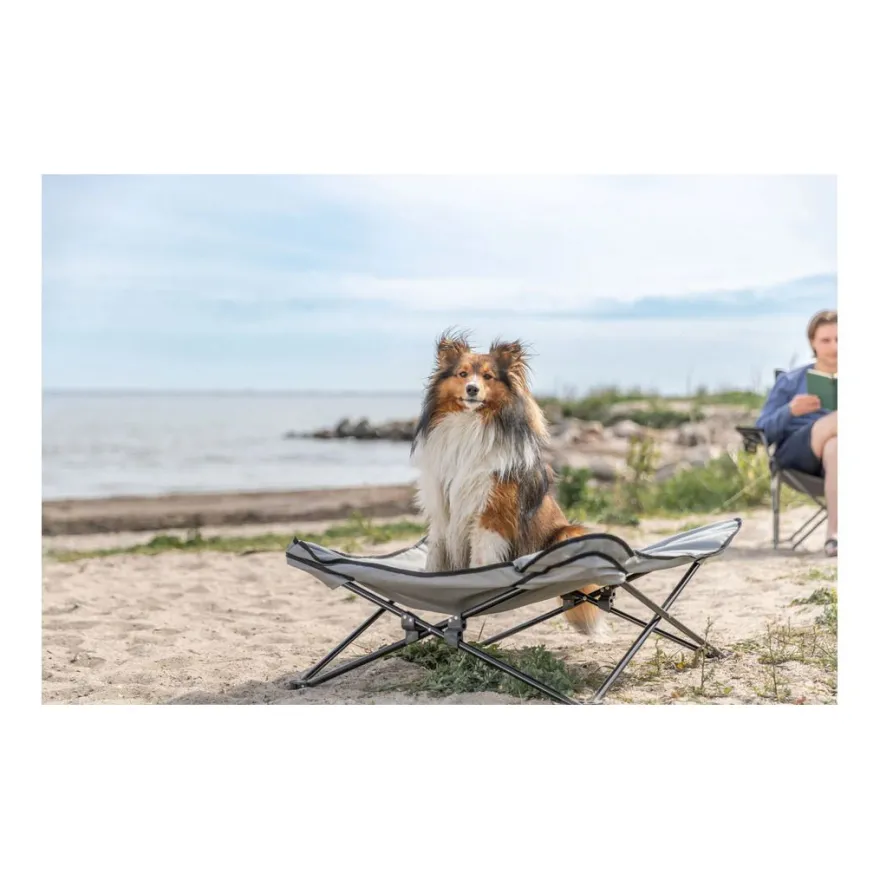 TRIXIE Camping-Bett für Hunde, dunkelgrau/schwarz | 69 x 20 x 69 cm