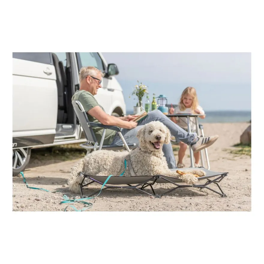 TRIXIE Camping-Bett für Hunde, dunkelgrau/schwarz | 69 x 20 x 69 cm
